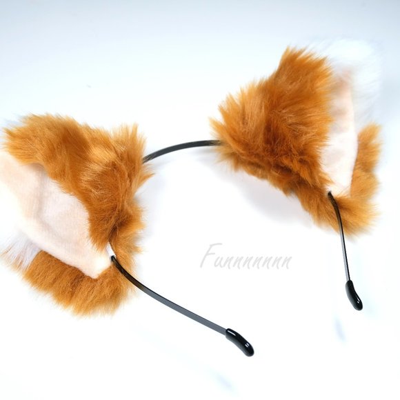 Brown Fox Ears and Tail Cosplay Headband Tail Kit - Picture 2 of 9